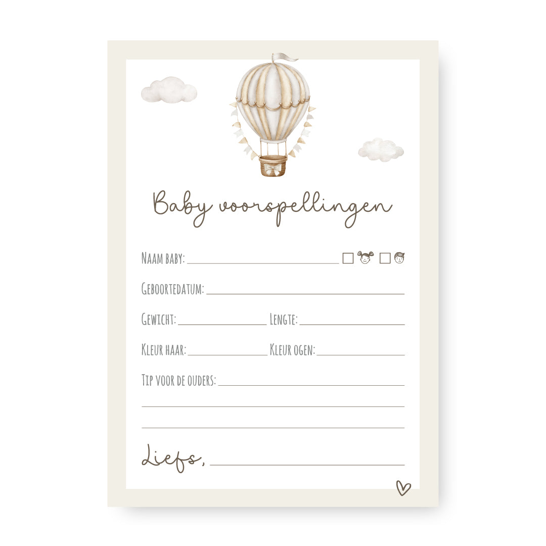 Babyshower invulkaarten Balloon